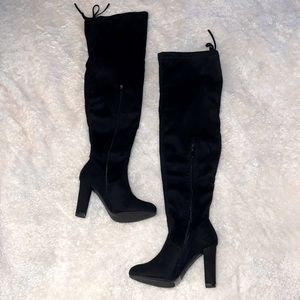 NIB Top Moda Black Thigh-high Boots
